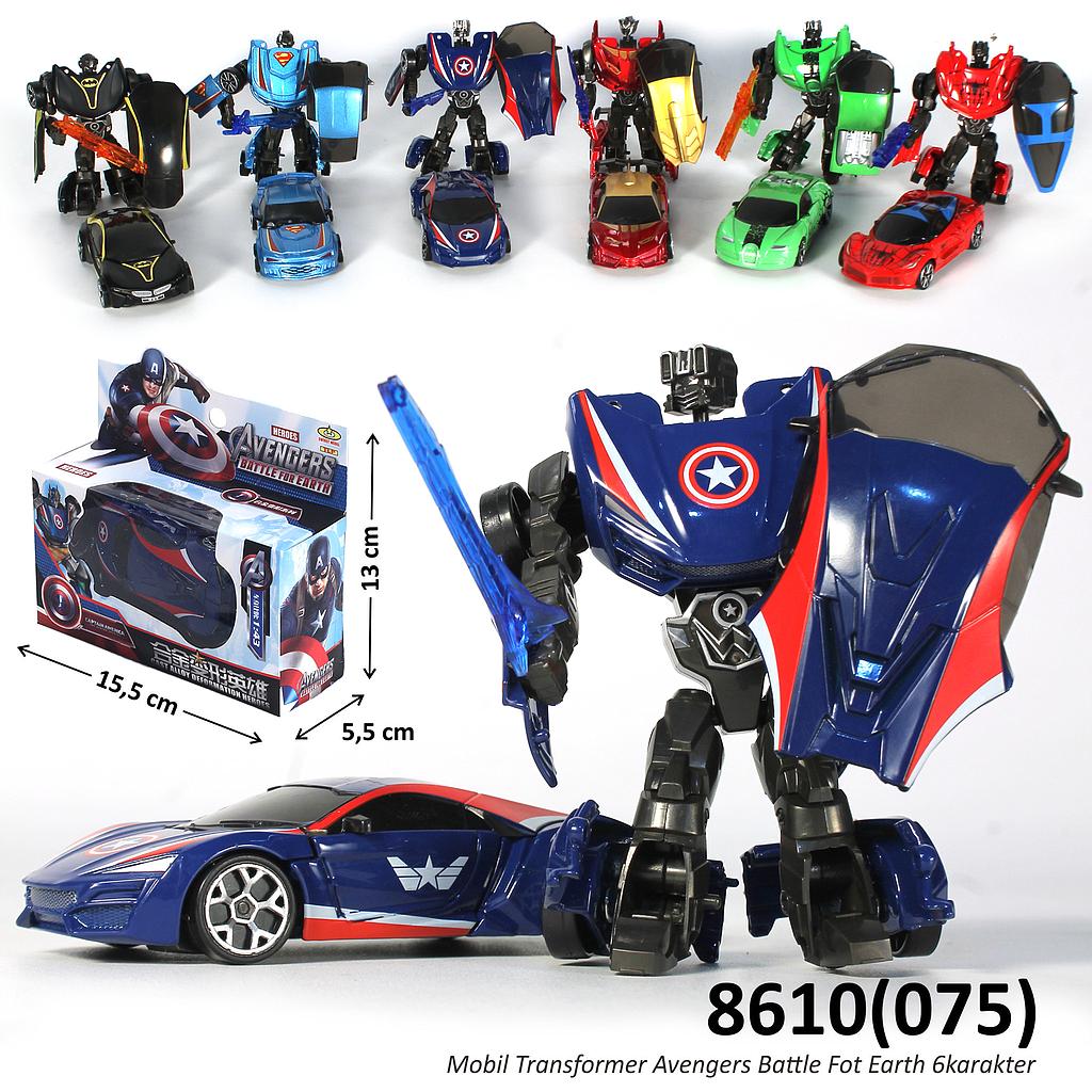 (ONLINE) Diecast Mobil Deform Robot Karakter Avengers Battle For Earth Box Window @1