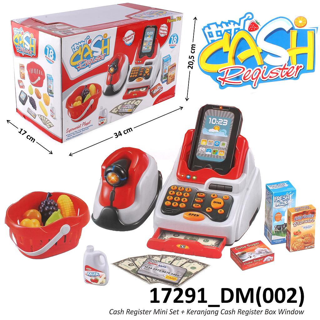 Mainan Kasir Cash Register B/O + Keranjang + Acc Cash Register Box Window @24