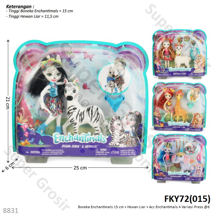 Boneka Enchantimals Set Hewan Press @6