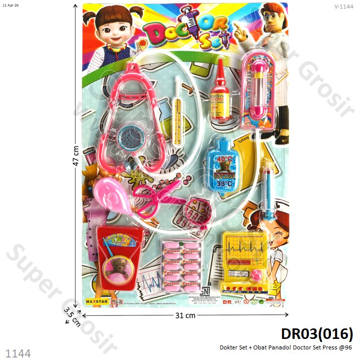 Dokter Set + Obat Panadol Doctor Set Press @96