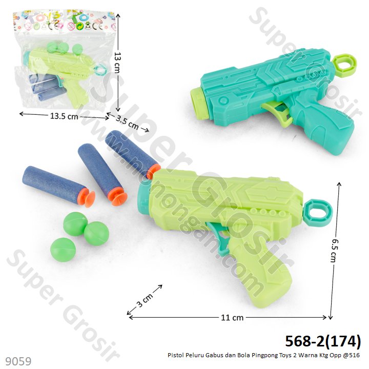 Pistol Peluru Gabus dan Bola Ping Pong Toys Ktg Opp @516