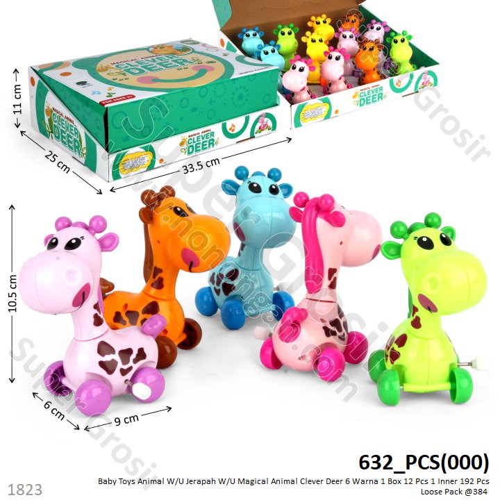 Mainan Putar Jerapah W/U Jalan Magical Animal Clever Deer 6 Warna 1 Box 12 Pcs 1 Inner 192 Pcs Loose Pack @384
