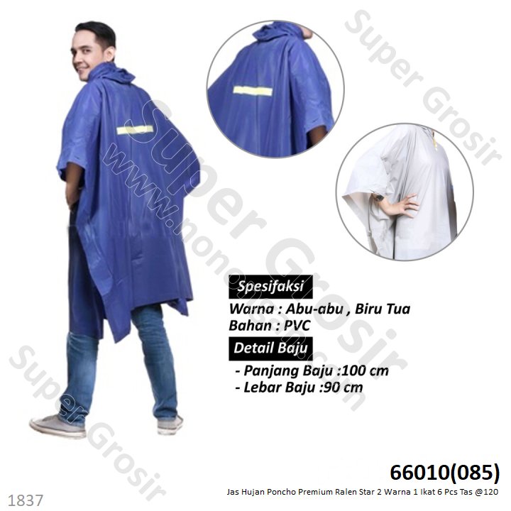 Jas Hujan Poncho Premium Ralen Star 1 Ikat 6 Pcs Tas @120