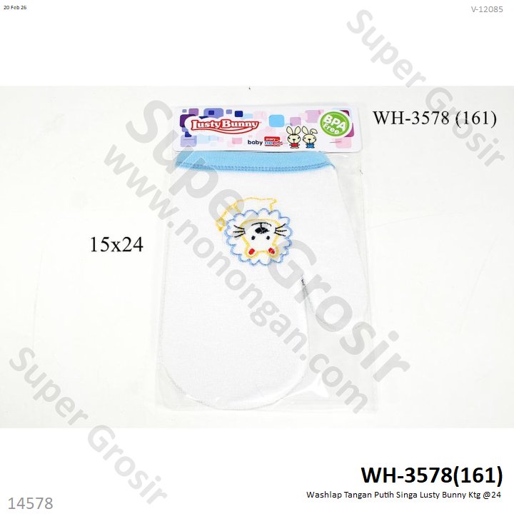 Washlap Tangan Putih Singa Lusty Bunny Ktg @24