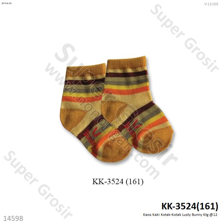 Kaos Kaki Kotak-Kotak Lusty Bunny Ktg @12