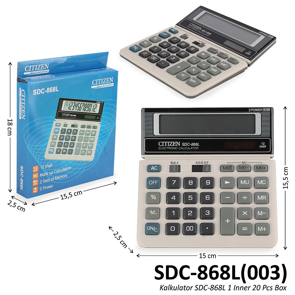 Kalkulator SDC-868L 1 Inner 20 Pcs Box @80