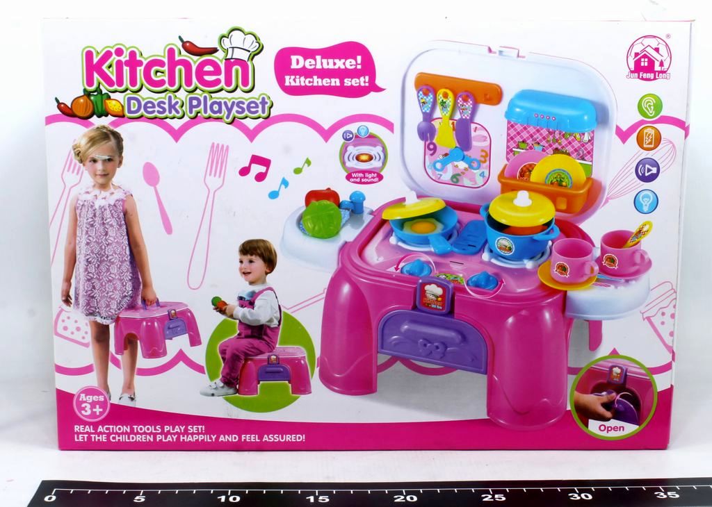 Kitchen Set Kompor 2 In 1 B/O Musik Kitchen Desk Playset Box @12