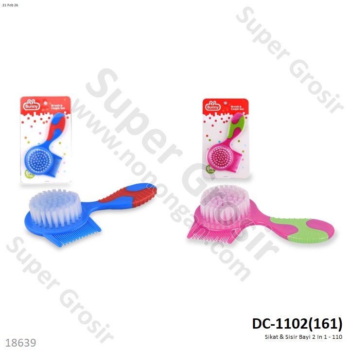 Sikat &amp; Sisir Bayi 2 In 1 Press