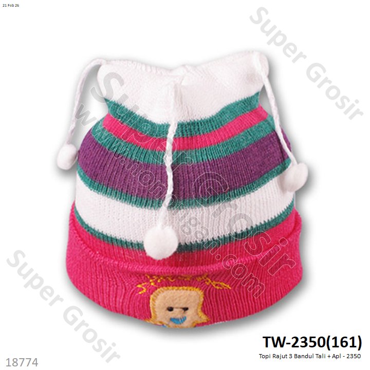 Topi Rajut 3 Bandul Tali + Apl - 2350