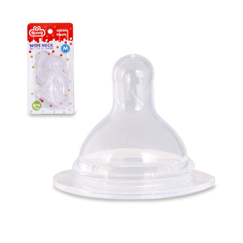 Wide Neck Silicon Nipple Uk.M isi 2pcs