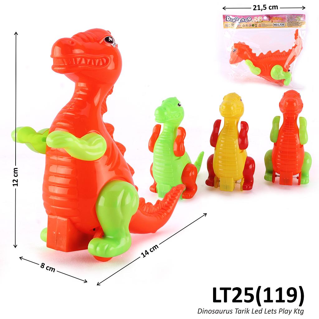 Mainan Tarik Dinosaurus P/S 14 cm Dinosaur 4 Warna Ktg Opp @192
