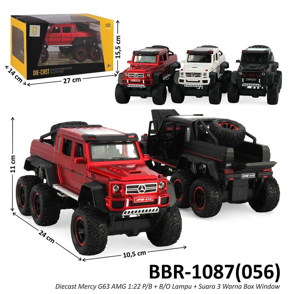 Diecast Mobil Mercy G63 AMG 1:22 P/B + B/O Lampu Suara 3 Warna Box Window @36