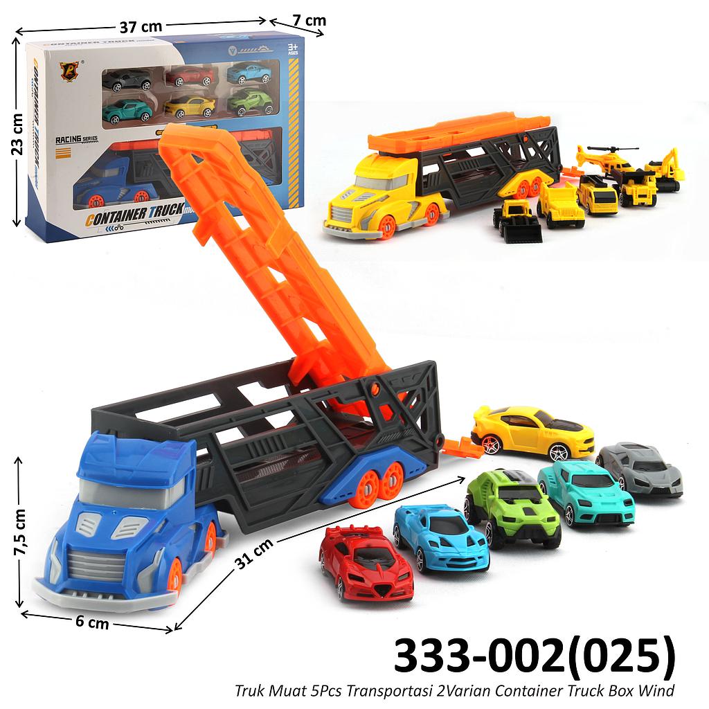 Truk Trailer Muat Kendaraan 5 Pcs Skala Hot Wheels 2 Varian Container Truck Box Window @40