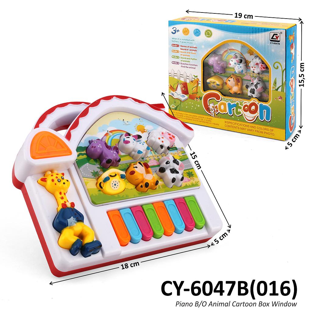Piano Rumah B/O Musik Suara Hewan Cartoon Box Window @96
