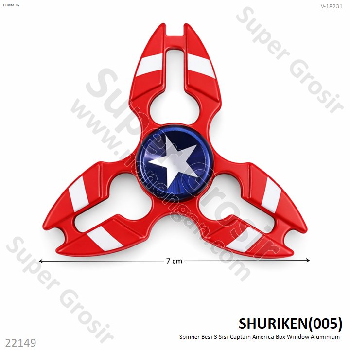 Spinner Besi 3 Sisi Captain America Box Window Aluminium 