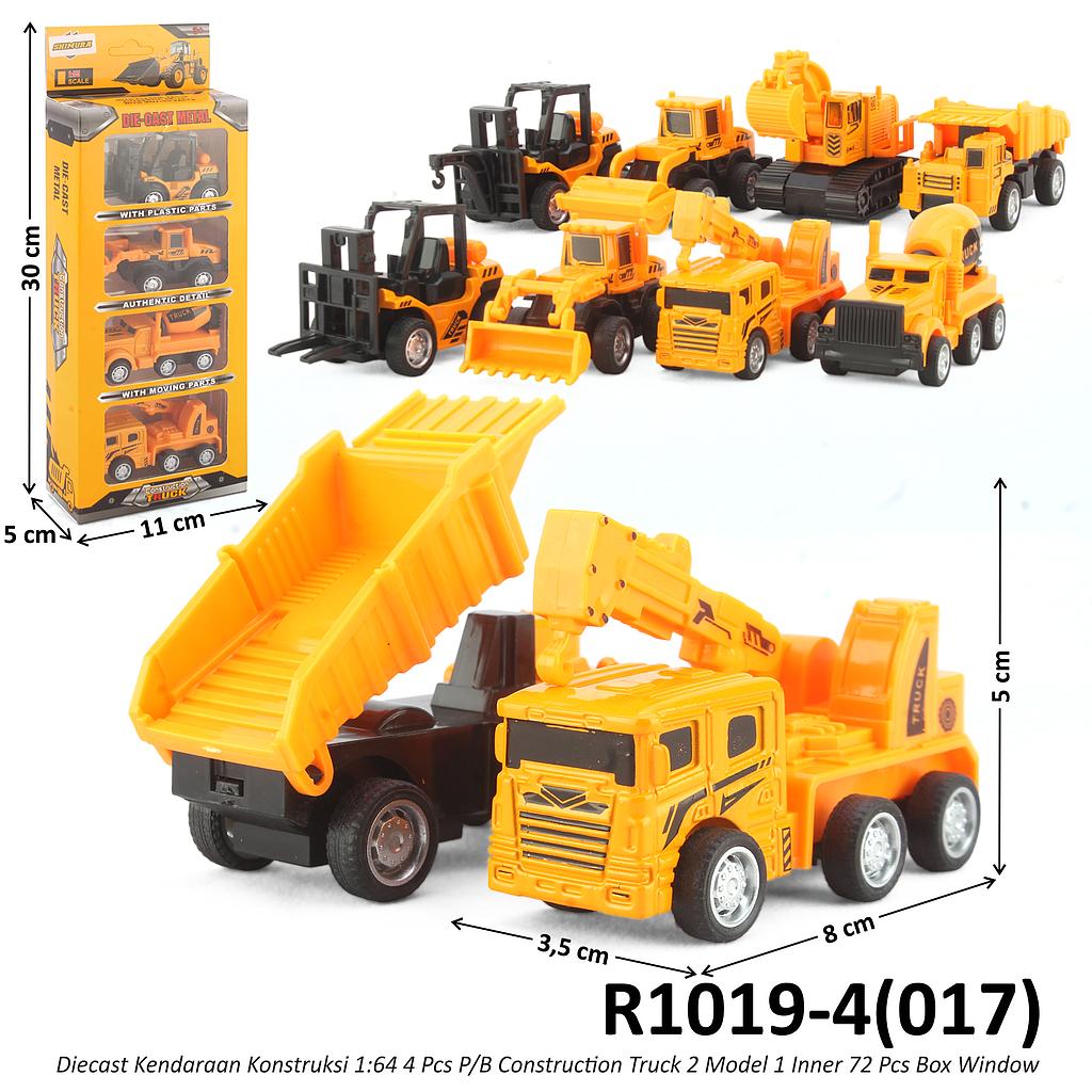 Diecast Truk Konstruksi Set 4 Pcs P/B 1:64 Construction Truck 2 Varian Model 1 Inner 72 Pcs Box Window @144