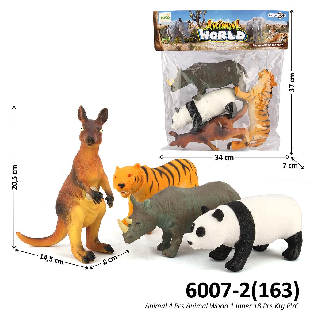 Hewan Liar Set 4 Pcs Animal World 1 Inner 18 Pcs Ktg PVC @36