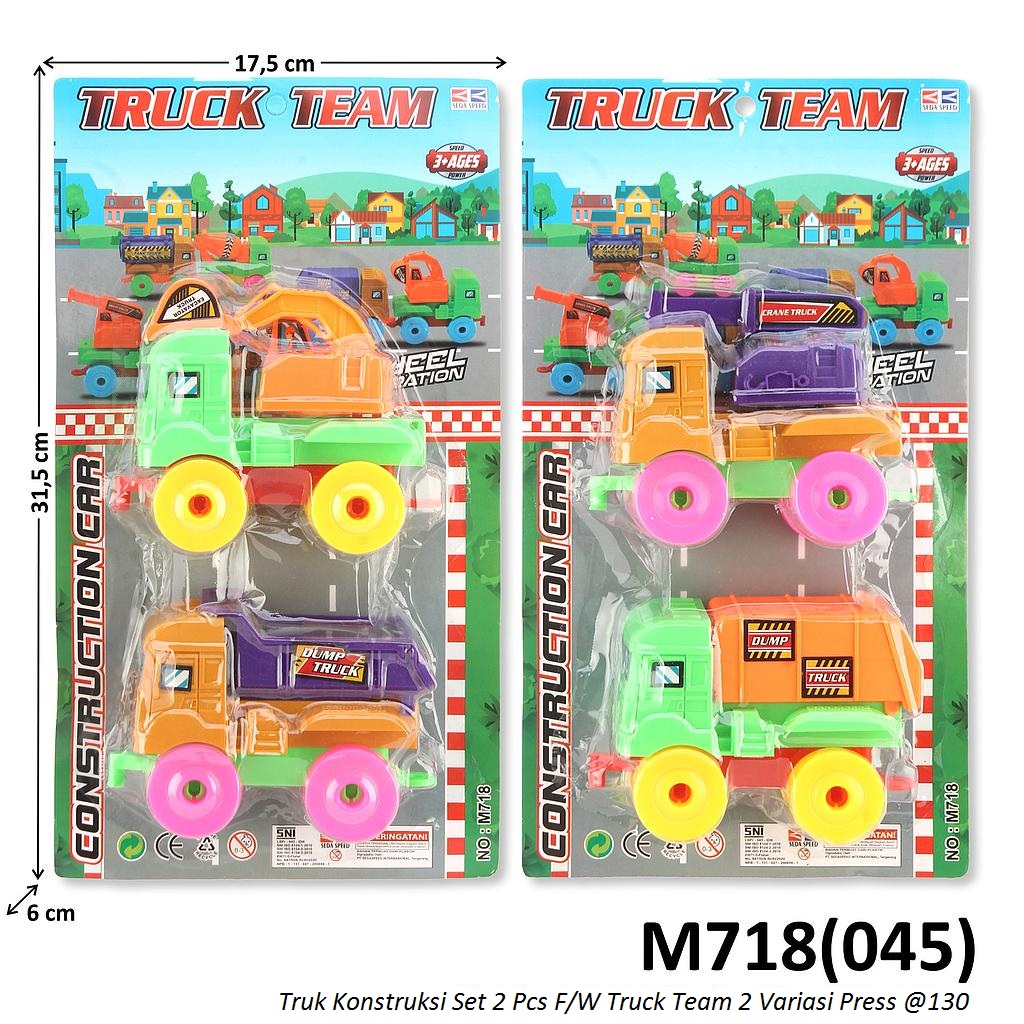 Truk Konstruksi Set 2 Pcs F/W Truck Team Press @130