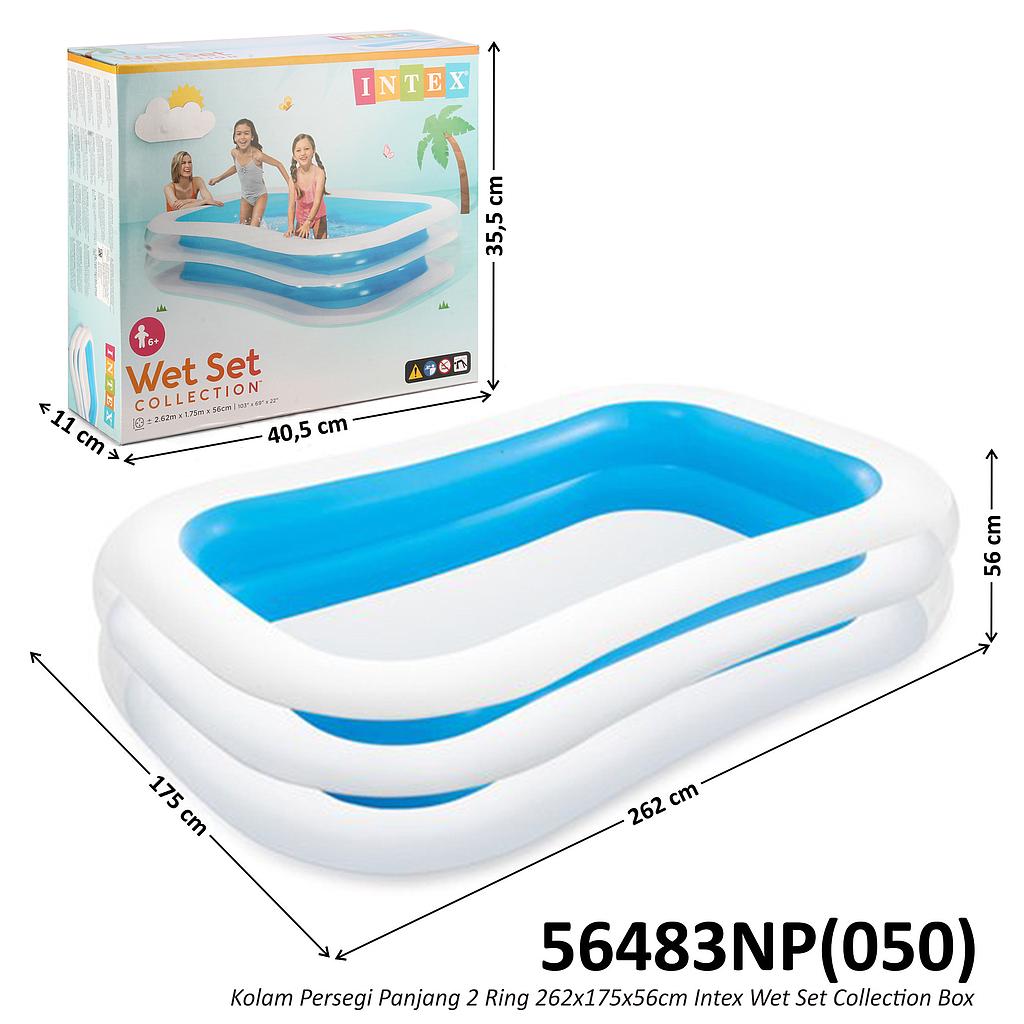 Kolam Renang Anak Intex Persegi Panjang 2 Ring 262x175x56cm Wet Set Collection Box @2