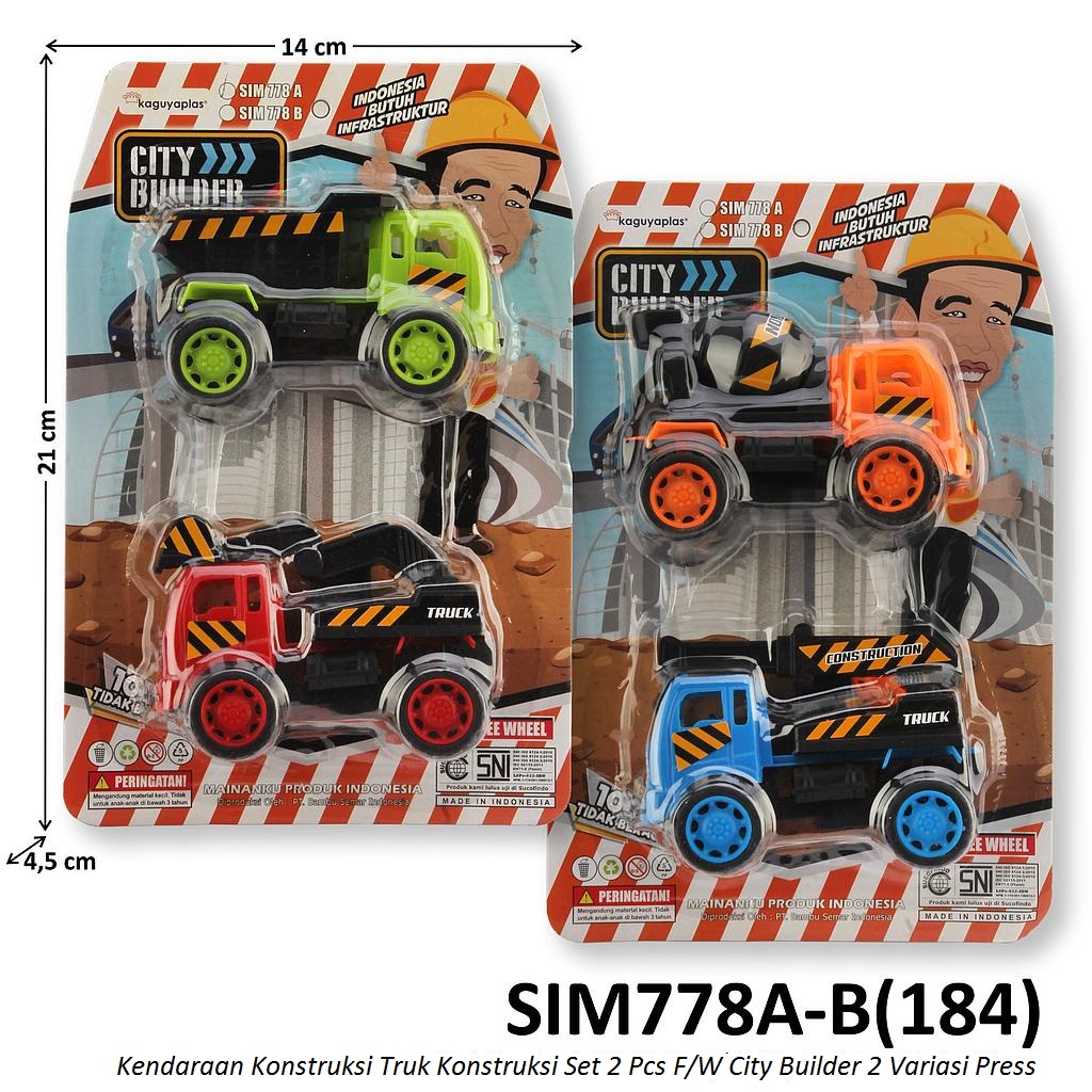 Truk Konstruksi Set 2 Pcs F/W City Builder Press @144