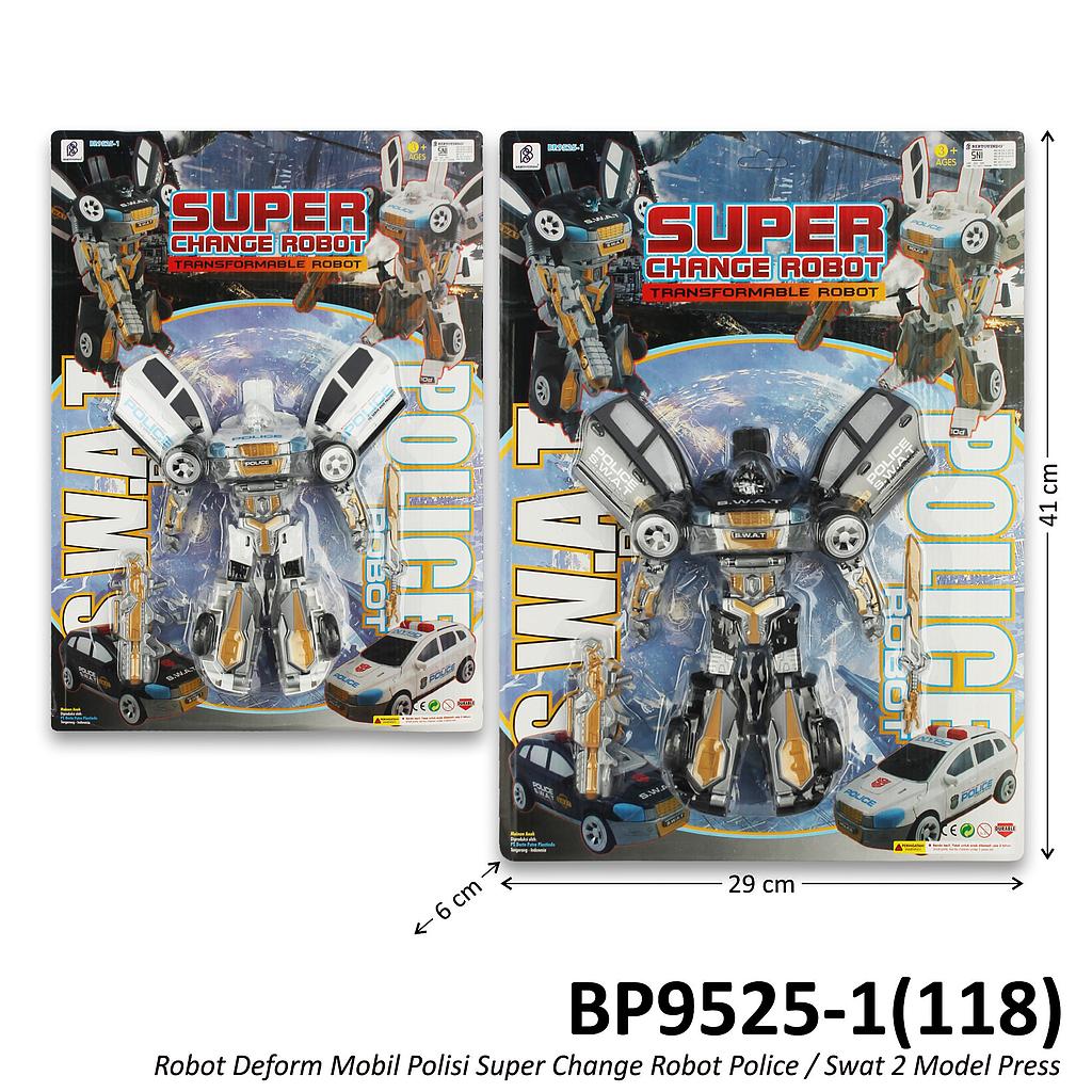 Robot Deform Mobil Polisi Super Change Robot Police  / Swat Press @48