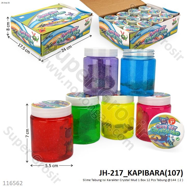 Slime Tabung Isi Karakter Crystal Mud 1 Box 12 Pcs Tabung @144