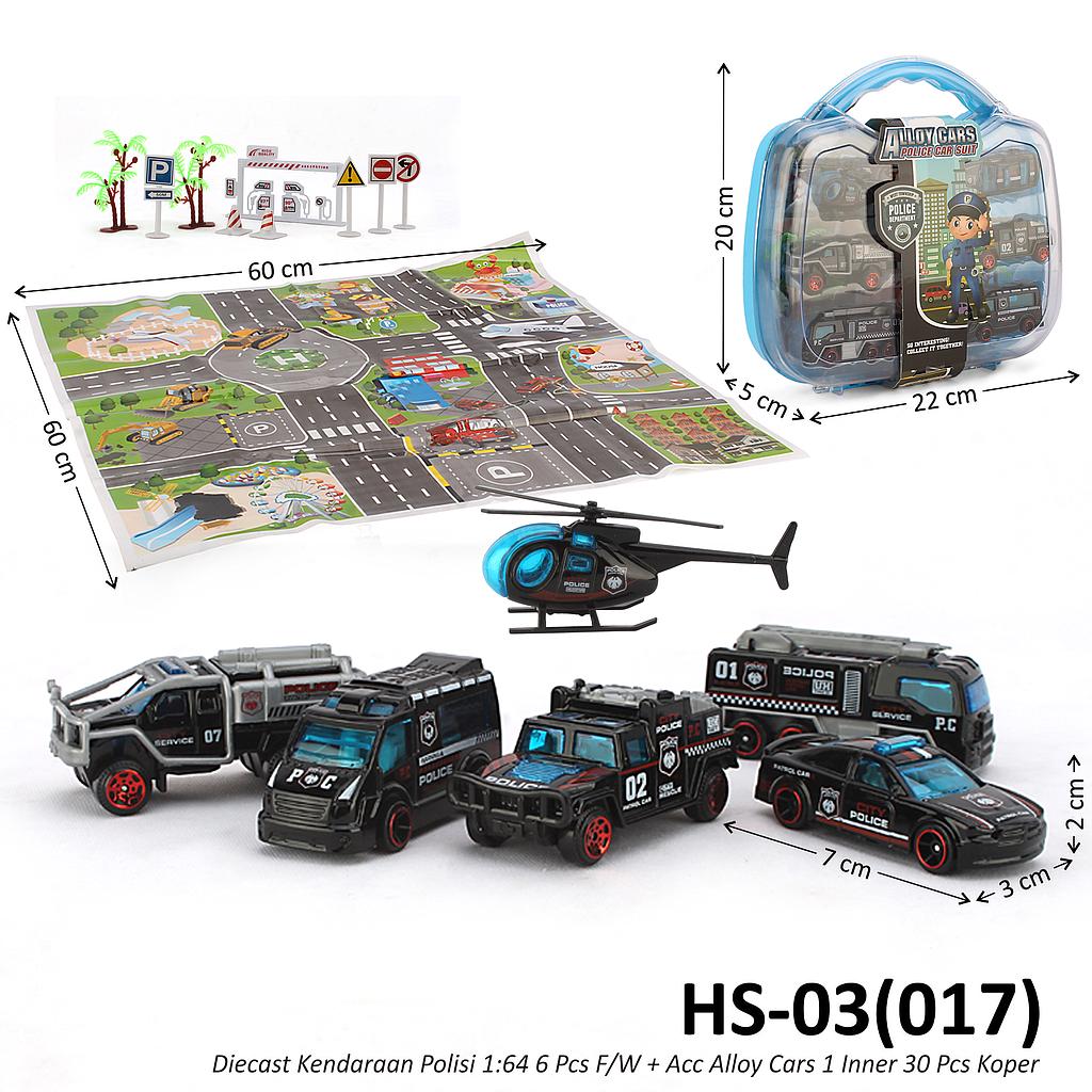 Koper Diecast Isi Kendaraan Polisi 6 Pcs Skala Hot Wheels 1:64 F/W + Acc Alloy Cars 1 Inner 30 Pcs Loose Pack @60 
