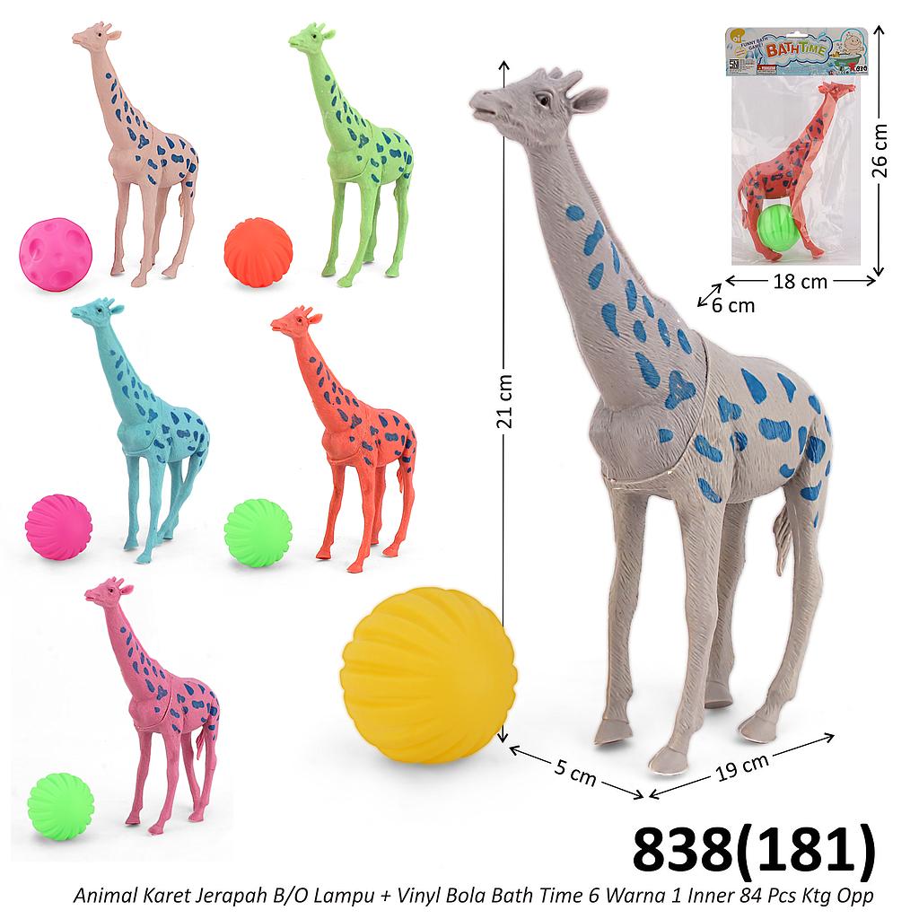 Vinyl Jerapah Set Bola B/O Lampu Bath Time 6 Warna 1 Inner 84 Pcs Ktg Opp @168