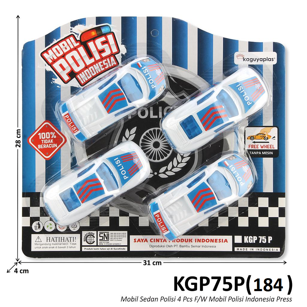 Mobil Polisi 4 Pcs F/W Mobil Polisi Indonesia Press @96