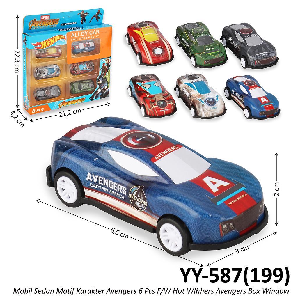 Mobil Skala Hot Wheels 1:64 Avengers 6 Pcs F/W Hot Wlhhers Avengers Box Window @120