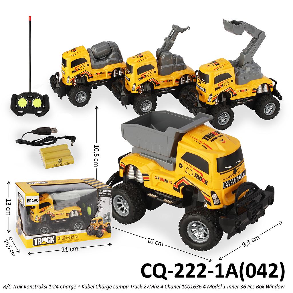 R/C Truk Konstruksi Monster Trucks 1:24 Charge + Kabel Charge Lampu Truck 27 Mhz 4 Channel 1001636 4 Model 1 Inner 36 Pcs Box Window @72