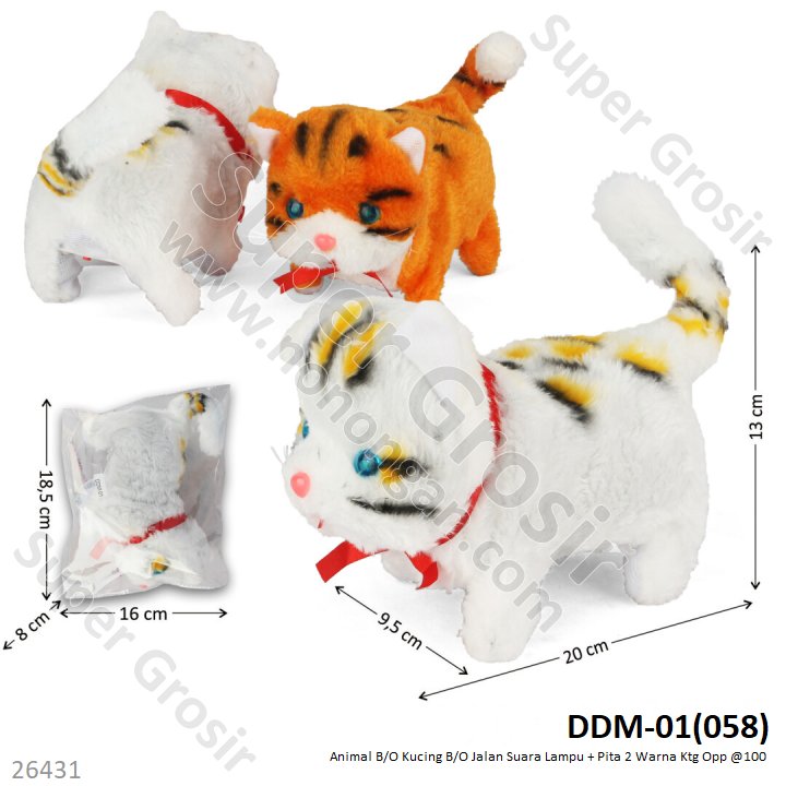 Hewan Kucing Pita B/O Jalan Suara Lampu JM25001-BAN Ktg Opp @100