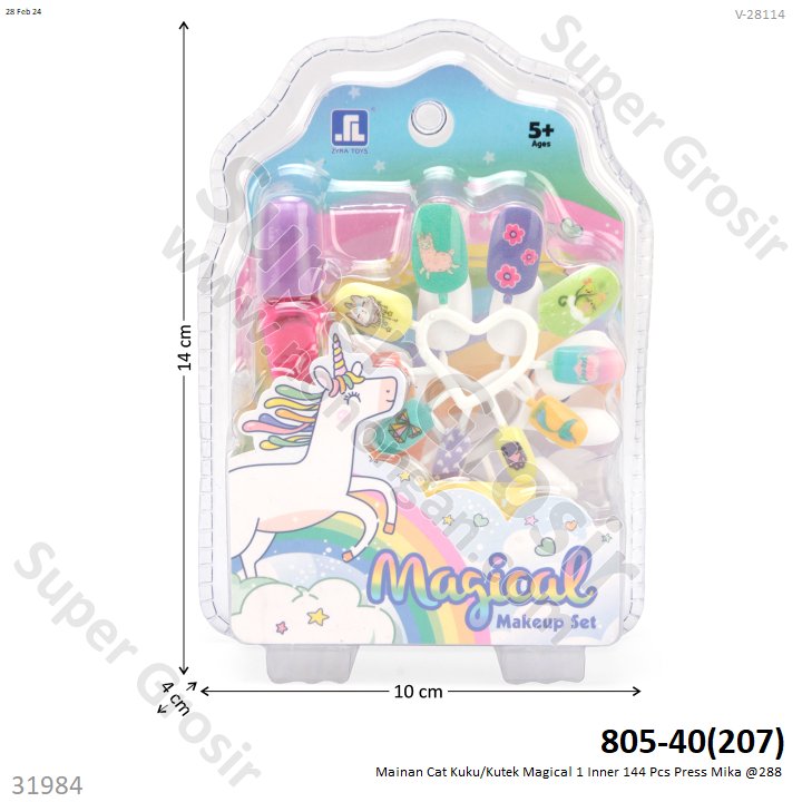 Mainan Cat Kuku / Kutek Magical 1 Inner 144 Pcs Press Mika @288