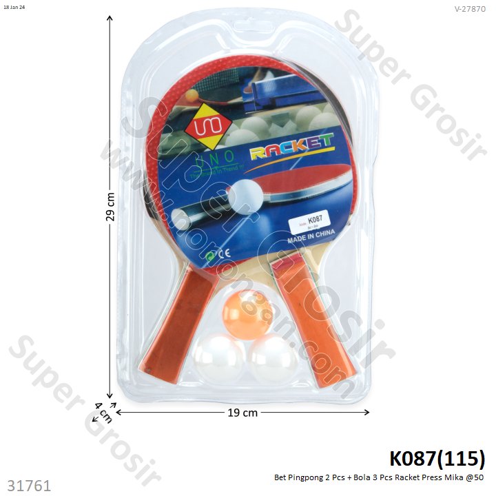 Bet Pingpong / Tenis Meja 2 Pcs Set Bola 3 Pcs Magicall K087 Press Mika @50