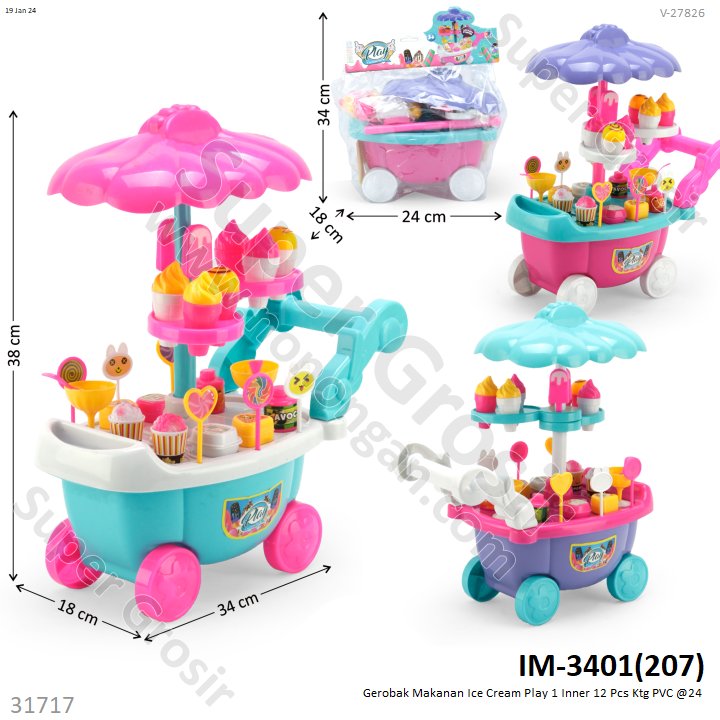 Gerobak Es Krim Play 1 Inner 12 Pcs Ktg PVC @24