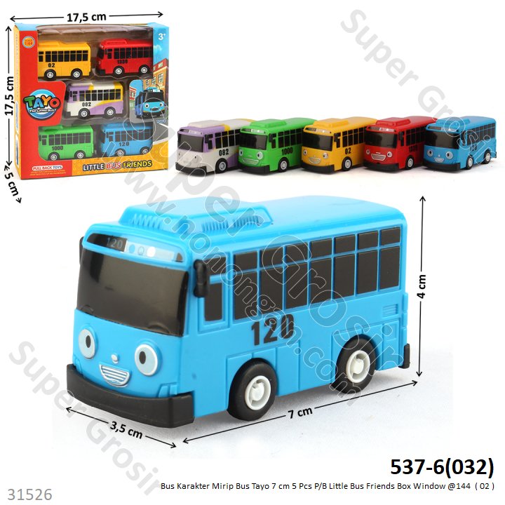 Bus Tayo 5 Pcs P/B 7 cm Little Bus Friends Box Window @144