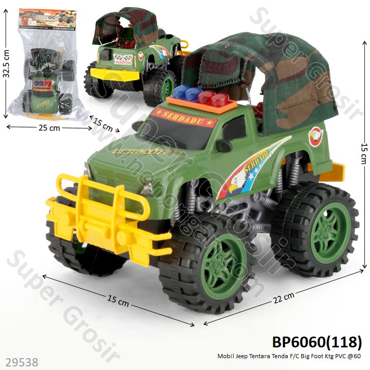 Mobil Jeep Tentara Terpal F/C Big Foot Ktg PVC @60