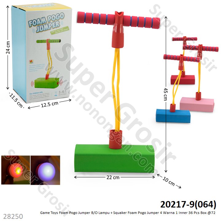 Game Toys Pogo Jumper Lampu + Squeaker Foam Pogo Jumper 1 Inner 36 Pcs Box @72