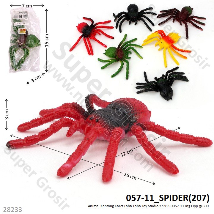 Hewan Laba-Laba Karet Toy Studio Y7283-0057-11 Ktg Opp @600
