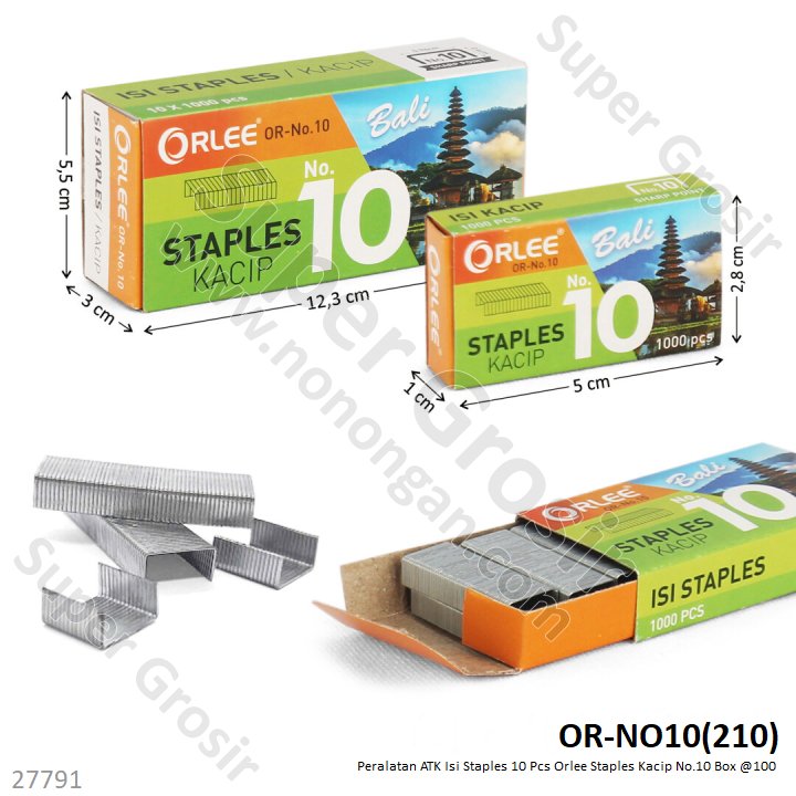 Isi Staples 10 Pcs Orlee Staples Kacip No.10 Box @100