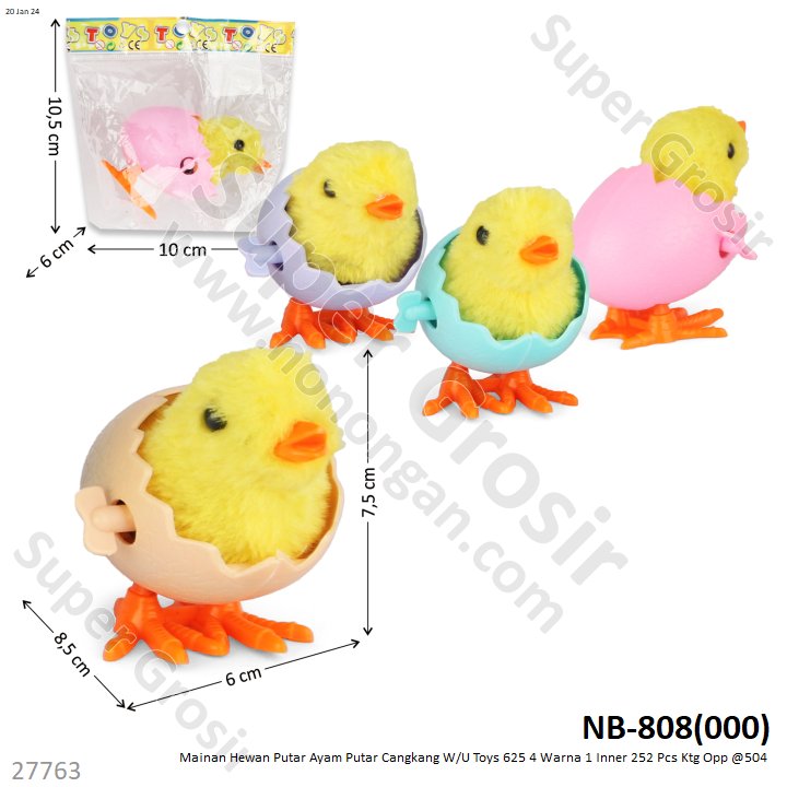 Mainan Putar Ayam Cangkang W/U Loncat Toys 625 / NB-808 1 Pack 12 Pcs 1 Inner 252 Pcs Ktg Opp @1008