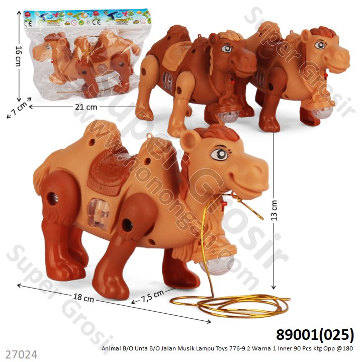 Hewan Unta B/O Jalan Musik Lampu Toys 776-9 1 Inner 90 Pcs Ktg Opp @180