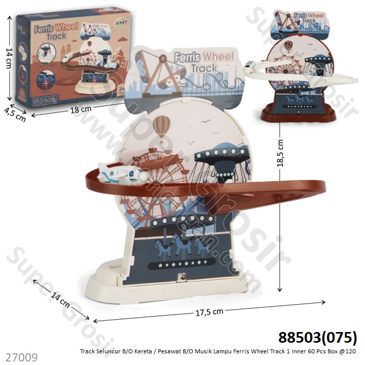 Track Seluncur B/O Musik Lampu Ferris Wheel Track 2 Varian (Kereta / Pesawat) 1 Inner 60 Pcs Box @120