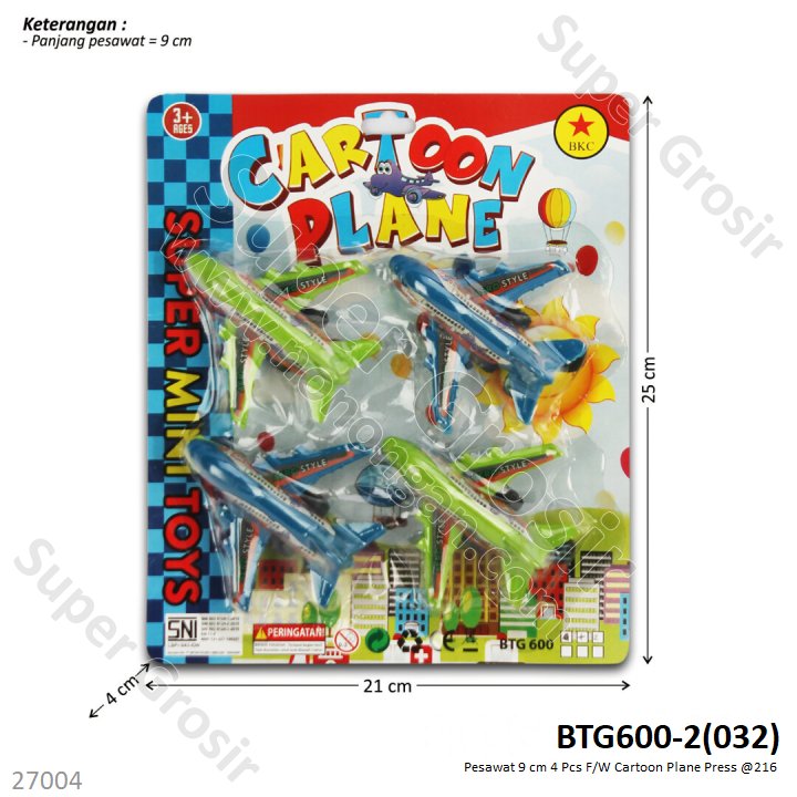 Pesawat 9 cm 4 Pcs F/W Cartoon Plane Press @216