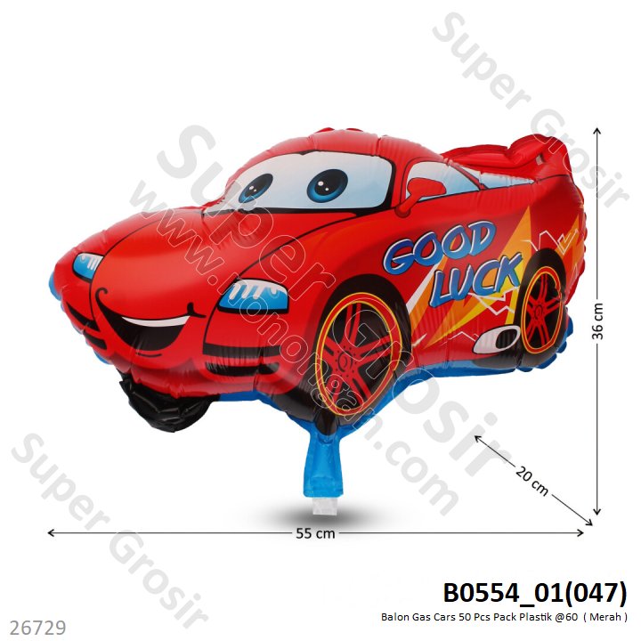 Balon Gas The Cars 50 Pcs Pack Plastik @60