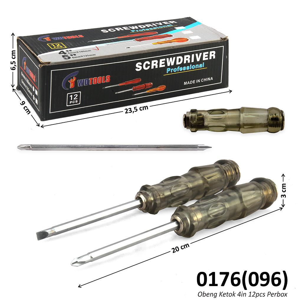 Obeng Ketok Bolak Balik 4 Inch Screwdriver 1 Box 12 Pcs Loose Pack @240