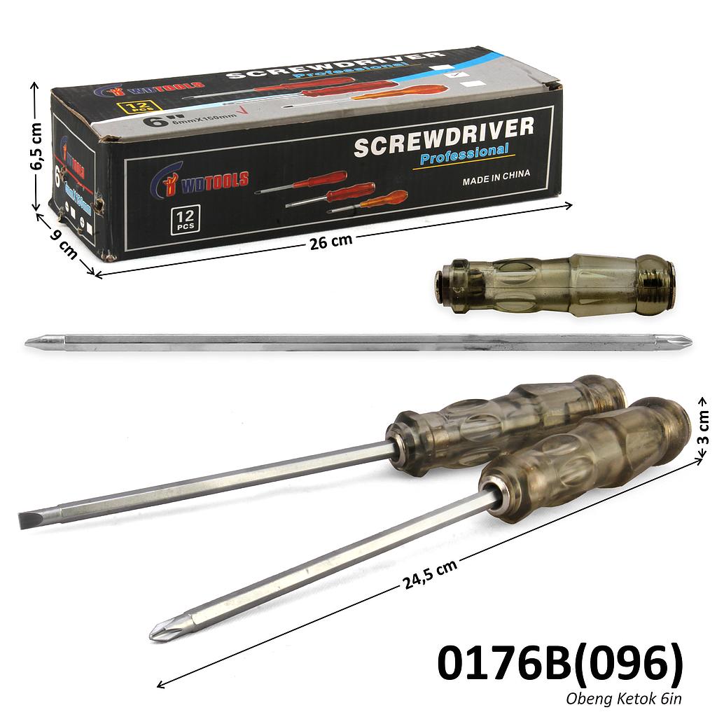 Obeng Ketok Bolak Balik 6 Inch Screwdriver 1 Box 12 Pcs Loose Pack @240