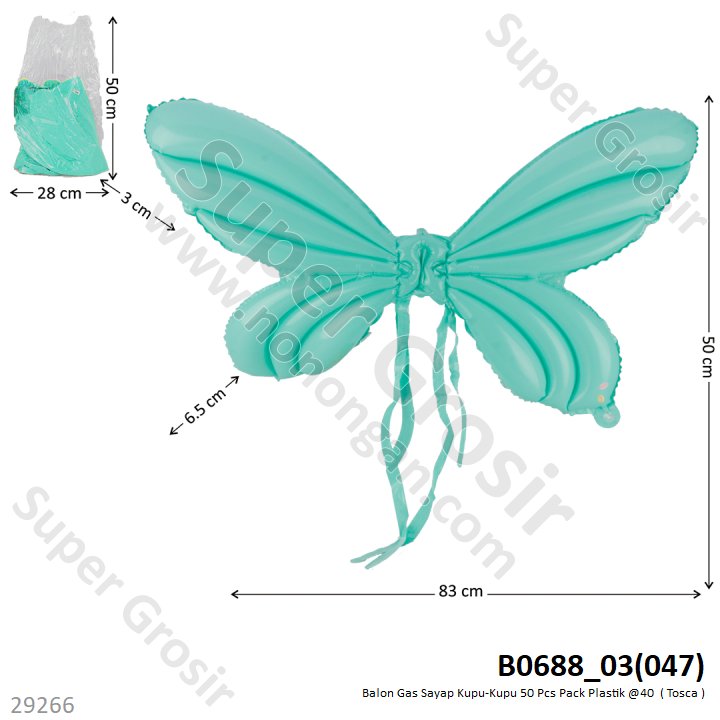 Balon Foil Sayap Kupu-Kupu 50 Pcs Pack Plastik @40