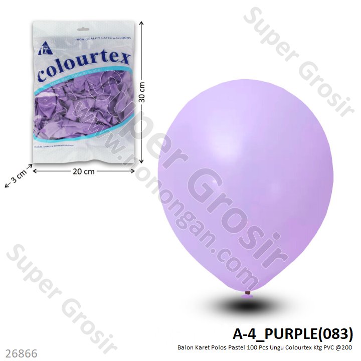 Balon Karet Polos Pastel 100 Pcs Colourtex Ktg PVC @200