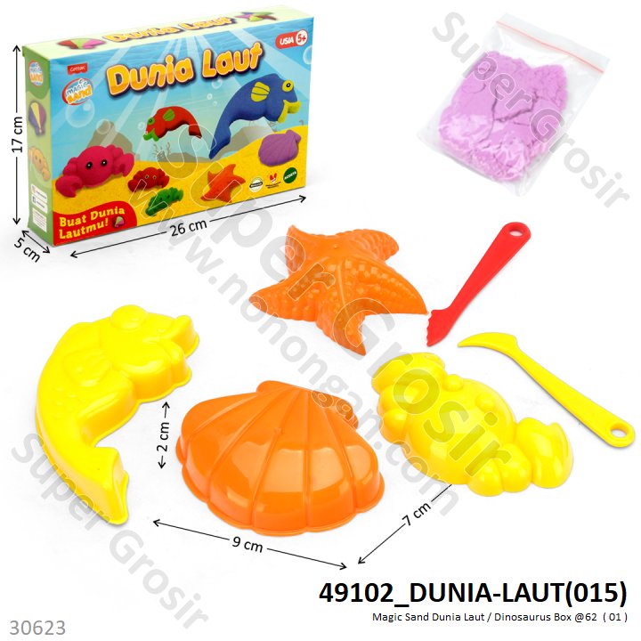 Magic Sand Set Cetakan Dunia Laut / Dinosaurus Box @62